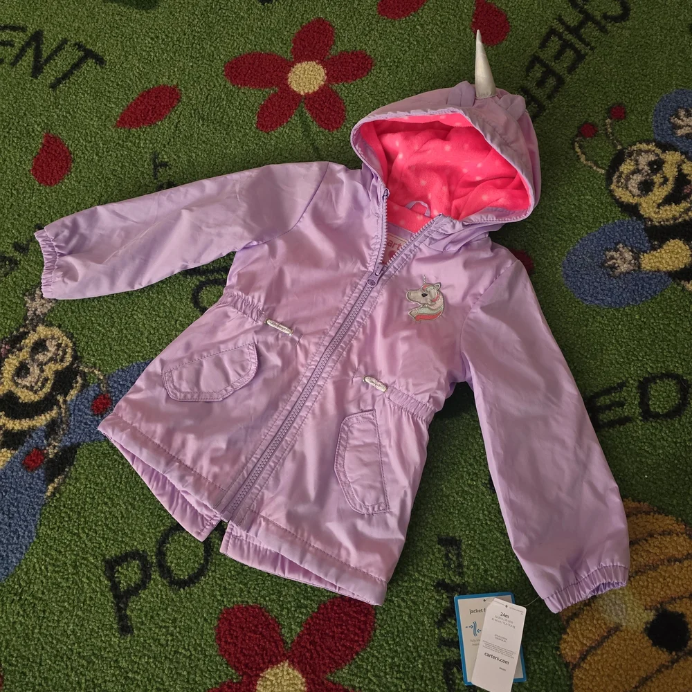 Carter's Purple Unicorn Raincoat for Kids